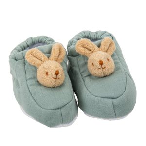 Chaussons Lapin 0-2 ans – Coton Bio Celadon