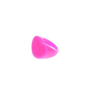 Bague coeur fushia