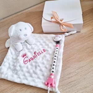 Coffret personnalisé doudou et attache tétine