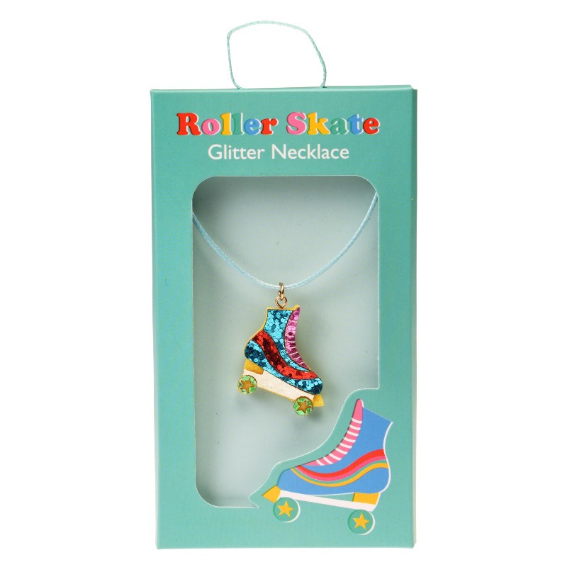Collier glitter roller skate