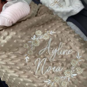 Couverture bébé personnalisée ultra douce en minky