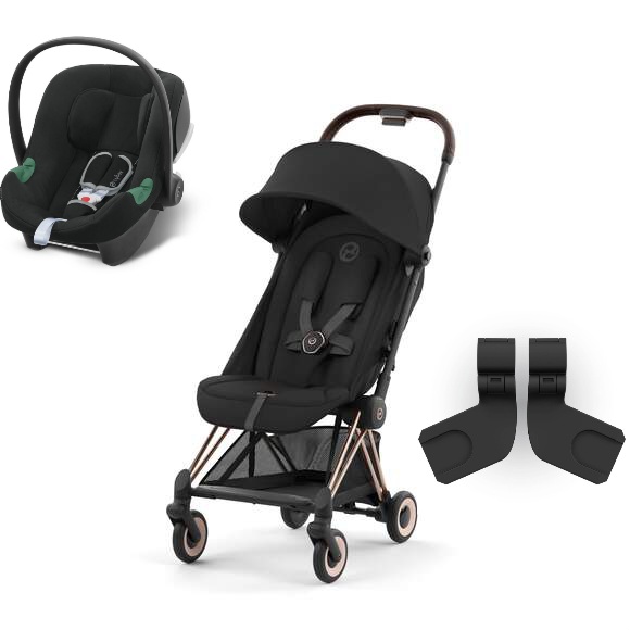 Pack Coya Rose Gold Sepia Black + Adaptateur +Aton B2 Volcano Black – Cybex