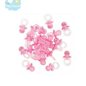 50 mini tétines roses pour décoration baby shower