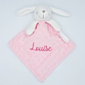 Doudou lapin personnalisé en minky ultra doux