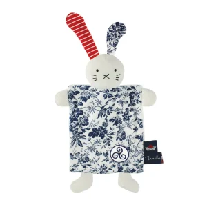Doudou plat lapin fleuri L’Île aux fleurs – Made in France