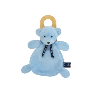 Doudou plat ours bleu – Dorlotin fabriqué en Bretagne