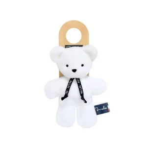 Doudou ours blanc artisanal – Peluche Dorlotin Bretagne