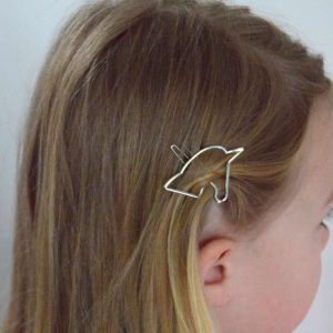 Barrette LICORNE couleur argentée