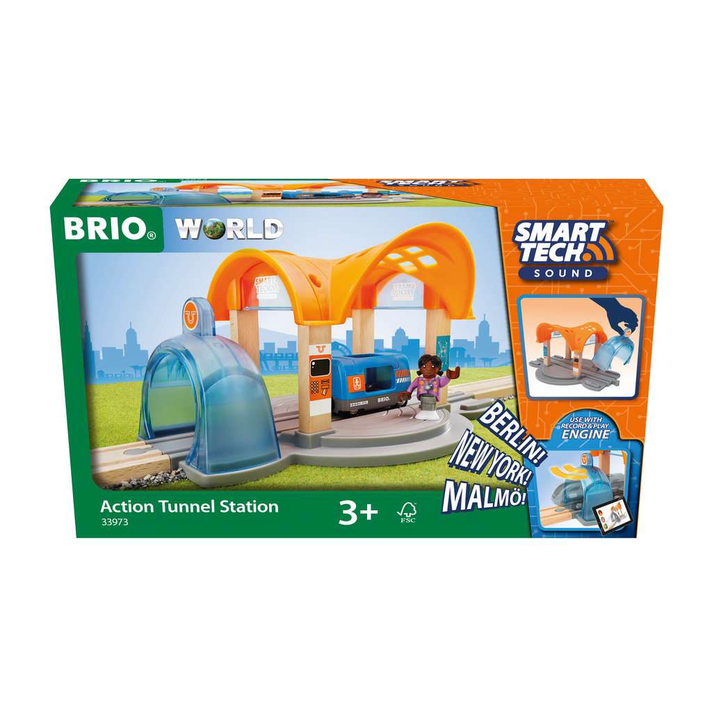 Gare Smart Tech Sound – Accessoire pour circuit de train en bois – 33973 – BRIO
