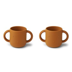 Lot de 2 tasses en silicone lapin camel