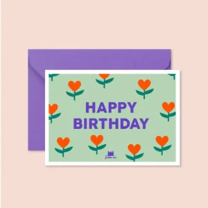 Carte Happy birthday – tulipes