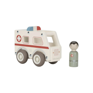 JOUET AMBULANCE EN BOIS