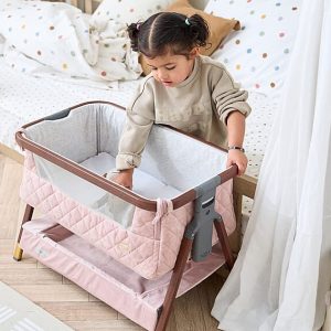 CoZee Luxe Mini Me Crib Walnut & Blush – Tutti Bambini