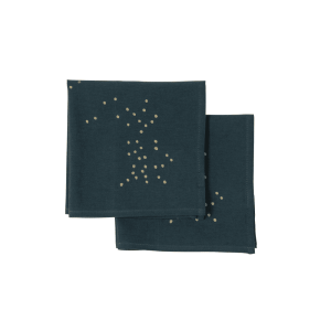 SET X2 SERVIETTES | Lina Ardoise Pluie Or