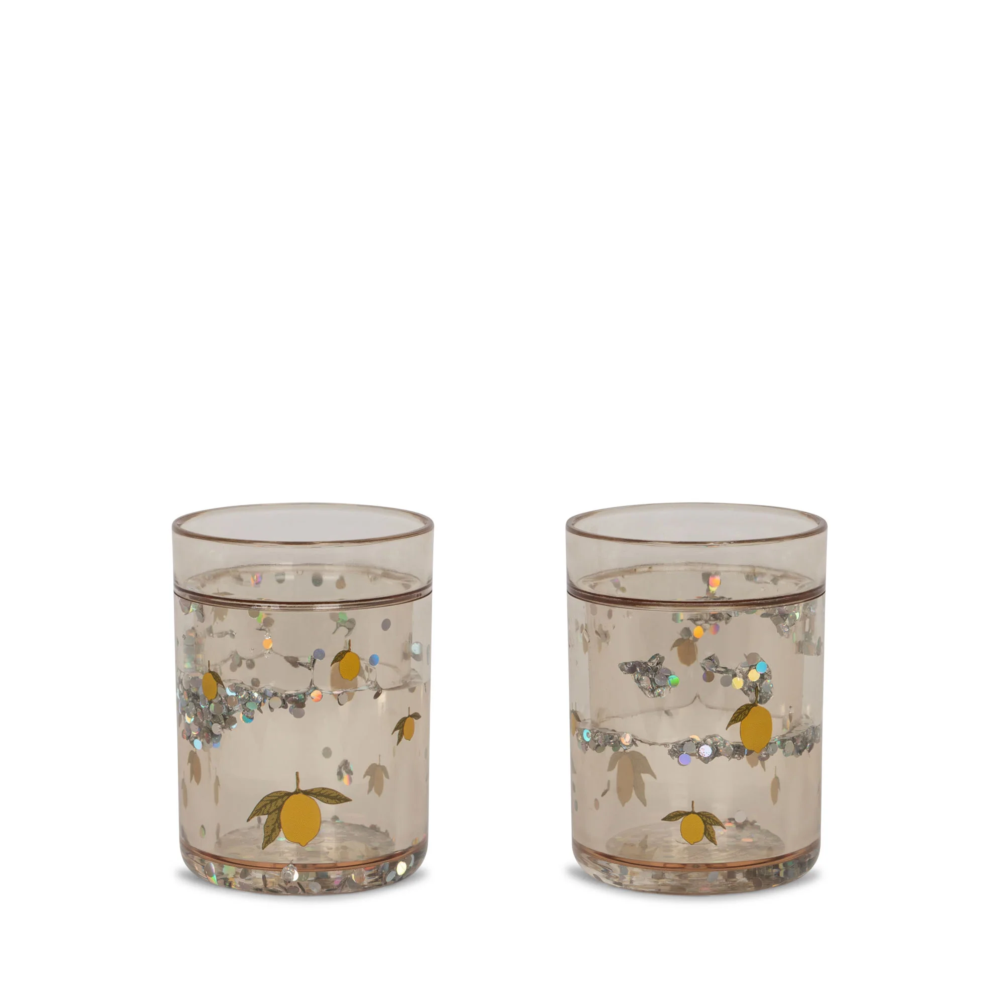 Lot de 2 verres à paillettes citron