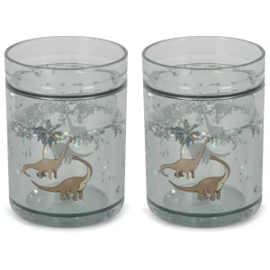 Lot de 2 verres à paillettes – Dino
