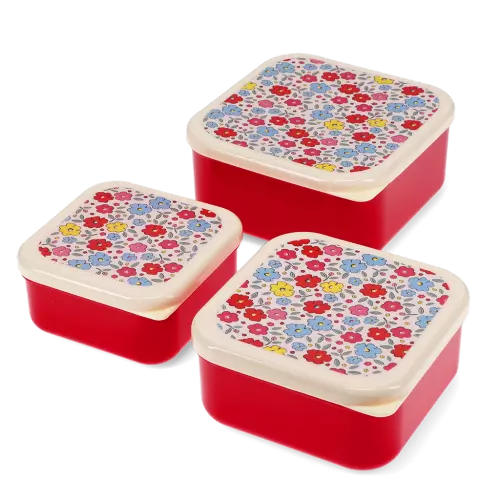 3 lunchbox – Fleurs rouges – Image 2