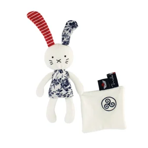 Doudou mouchoir lapin fleuri L’Île aux fleurs – Fait main