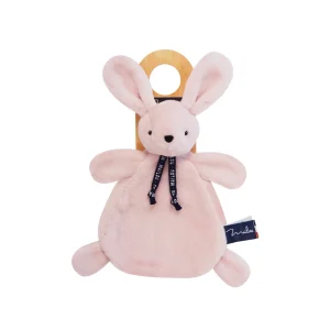 Doudou Lapin rose 22 cm – Dorlotin cousu main Bretagne