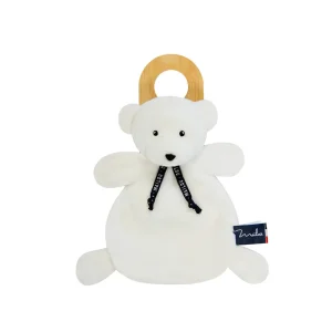 Doudou plat Ours blanc Dorlotin – Douceur made in France