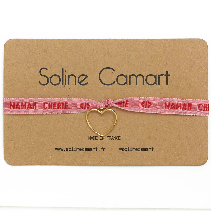 Bracelet maman chérie + coeur doré