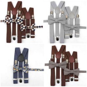 Duo adulte / enfant bretelles et noeud papillon TENDANCE