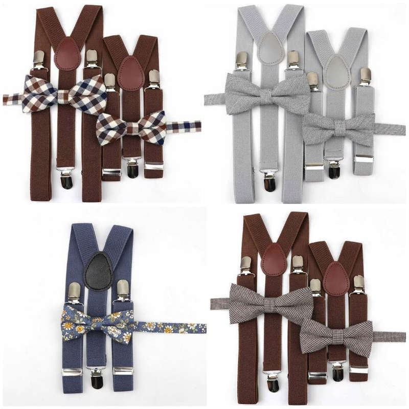 Duo adulte / enfant bretelles et noeud papillon TENDANCE