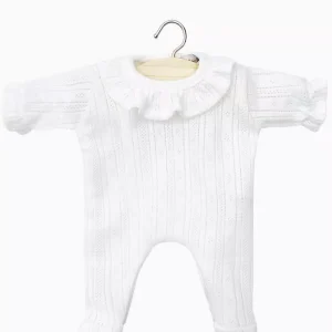 Dors bien Camille en coton pointillé – Blanc