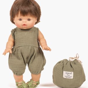 Barboteuse Noa en gaze de coton – Vert tilleul