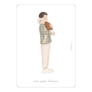Carte Mon papa d’amour – câlin
