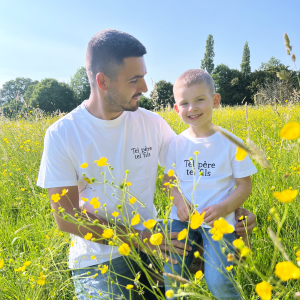 Tee-shirt tel père tel fils blanc