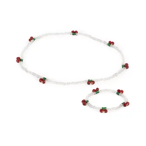 Collier et bracelet perles – cherry