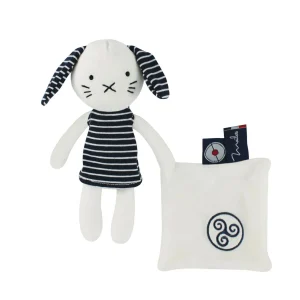 Peluche Chien doudou coton bio – Mer d’Iroise cousu en France