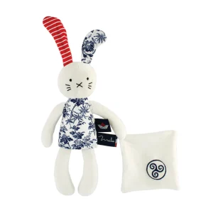 Doudou lapin Île aux fleurs – Maïlou fait main France – 28 cm
