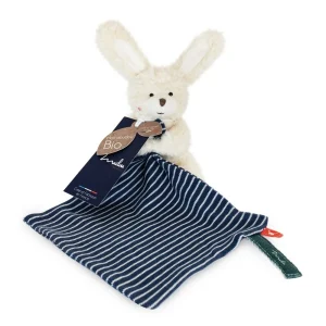 Doudou lapin coton biologique – Doudou mouchoir fait main