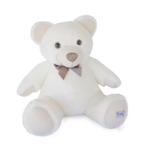 L’Ours Couture blanc Maïlou – Peluche artisanale France