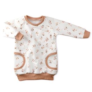 Robe sweat manches longues bébé/enfant (fausses poches)