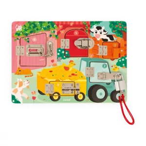 Planche à cadenas en bois – la ferme  – J07119 – Janod