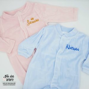 Pyjama naissance personnalisé en velours