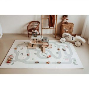 EEVAA tapis puzzle, boîte de rangement & mini maison – roadmap – Play&Go