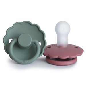 Lot de 2 tétines daisy dusty rose +  lily pad silicone T1