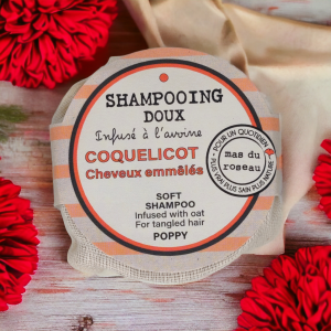 Shampoing solide au coquelicot et infusé à l&rsquo;avoine