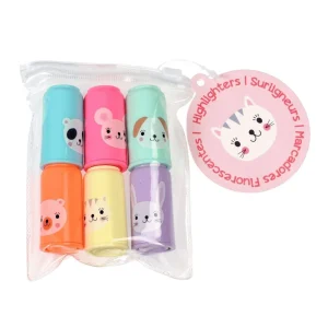 Lot 6 surligneurs animal