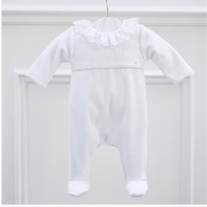 Combi velours plastron Blanc – Théophile & Patachou