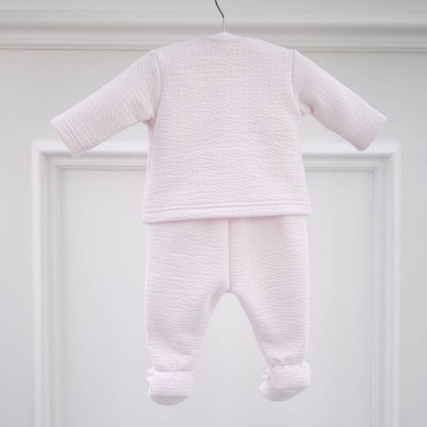 Brassière brodée en jersey gaufré et culotte botte Rose – Théophile & Patachou – Image 2