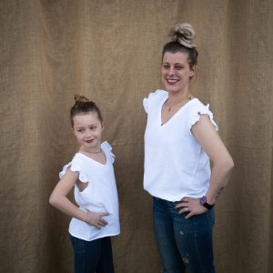 Top GAZE DE COTON blanc ou menthe