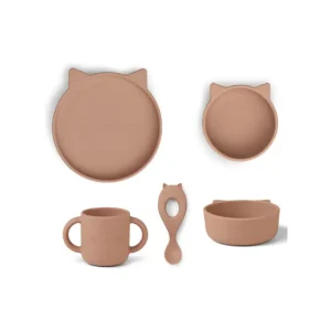 ENSEMBLE REPAS | Chat rose foncé